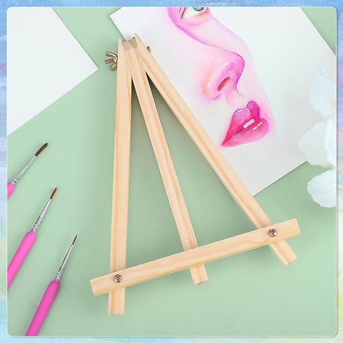 16 Pack 9 Inch Easel for Painting, Wooden Easel Stand Canvas Stand | Smooth Wood - Image 3