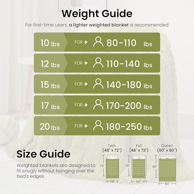 Drewin Weighted Blanket Queen Size 15 lbs, Dual Sided Soft Fuzzy Jacquard - Image 5