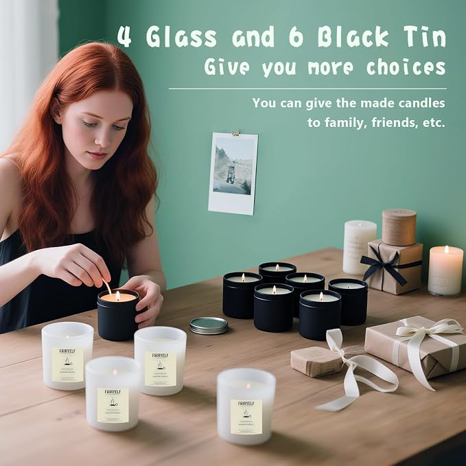 FAIRYELF Soy Candle Making Kit for Adults & Hot Plate, DIY Starter Supplies | - Image 5