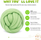 3.53oz Wool Roving: Needle Felting Wool White Roving Wool Felting Supplies Pure - Image 2