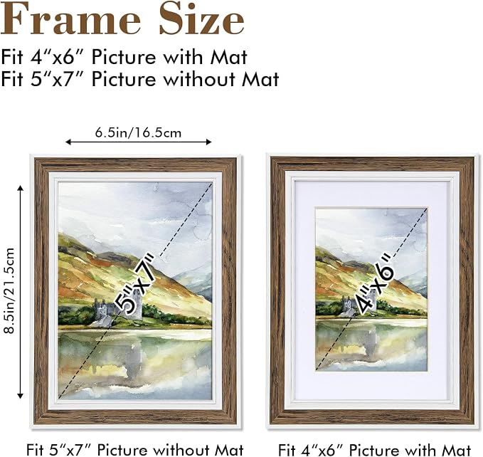 Daofary Picture Frame Set of 6, vintage picture frames Rustic Farmhouse Photo - Image 4