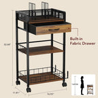 Homsorout 3 Tier Rolling Cart - Image 4