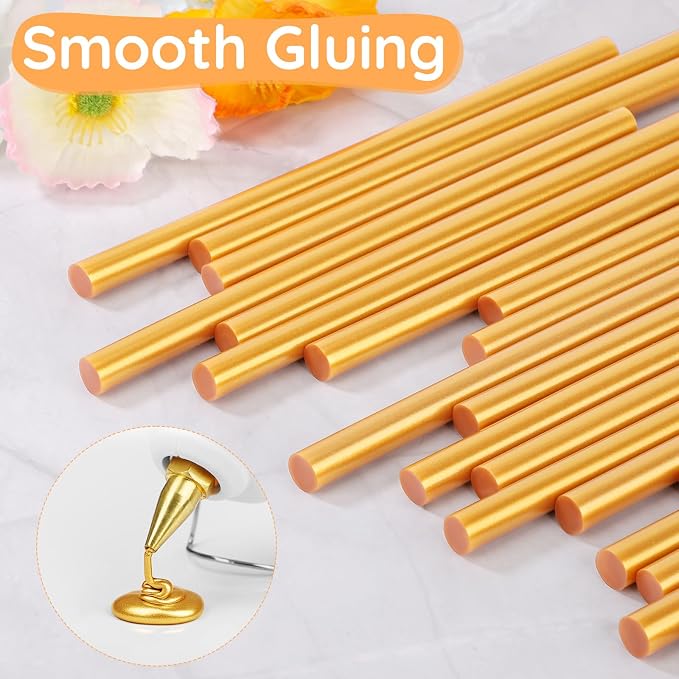 72 Pack Metallic Gold Hot Glue Sticks, Wedding Cards, Decoration, Car Dent - Image 3
