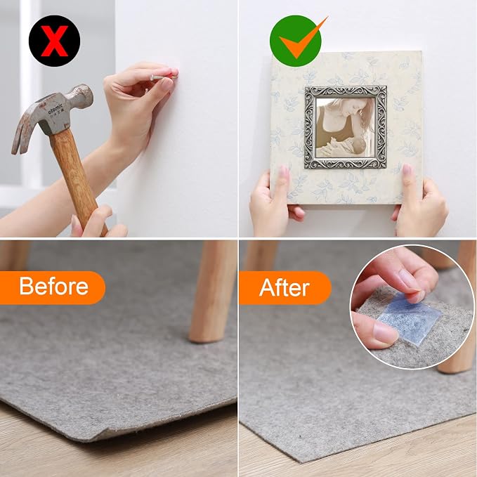 Yeefeoch Double Sided Tape Heavy Duty, mounting Picture Hanging Adhesive Strips - Image 5