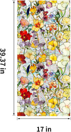 Floral Stained Glass Window Privacy Film, Retro Decorative Rainbow Window - Image 2