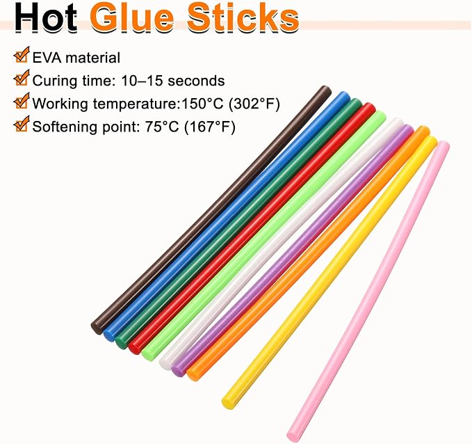 HARFINGTON 10pcs Hot Glue Sticks 0.28" Dia x 11.81" Long EVA Mini Hot Melt - Image 4