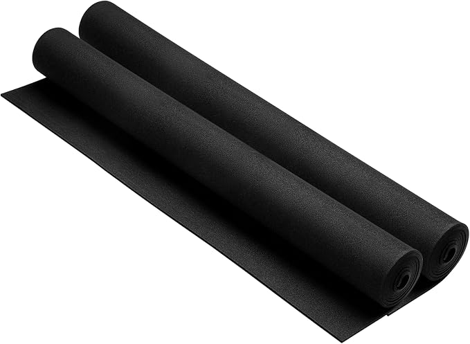 AMZQNART 2Pcs EVA Foam 1mm, Cosplay Foam 16x59 inch Black, High Density 90 kg/m³ by AMZQNART