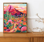 Meothan Paint by Numbers Kit for Adults Beginner 16x20 inch | Cactus Flowers - Image 2