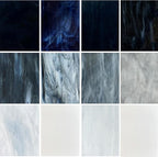 ILLUCKAI 12 Sheets Stained Glass Sheet Assorted Gray Black White Colors by ILLUCKAI