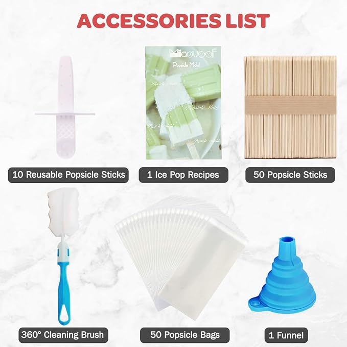 Miaowoof Homemade Popsicle Molds, 10-Cav Non-BPA Silicone Ice Pop Maker - Image 5