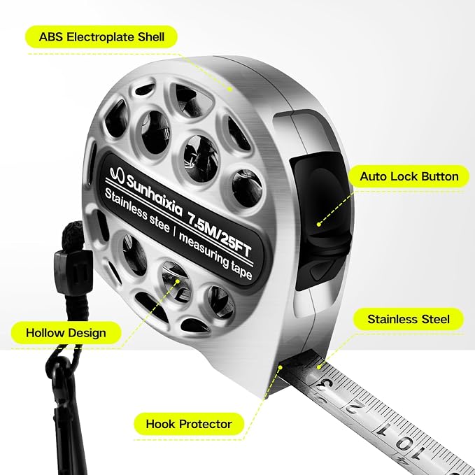 4-in-1 Laser Tape Measure with Laser Level Crosshairs |130ft/40m Laser - Image 3