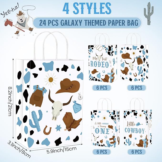 Gaillty 24 Pcs My First Rodeo Party Favor Bags 1st Rodeo Birthday Gift Bags - Image 2