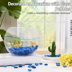Pale Blue Glass Marbles, 0.97LB Transparent Flat Glass Beads - Image 4