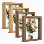 4 Pack 8x10Shadow Box Frame Set, Deep Wood Display Case by Unknown