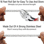 Jishi 16ft Cuban Link Chain Roll 6mm Silver Stainless Steel Necklace Chains - Image 6
