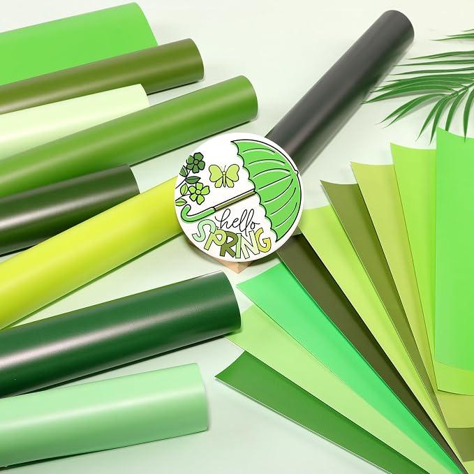 Tintnut Green Permanent Vinyl 18 Sheets 12''x10'' Solid Color Adhesive Viny | - Image 6