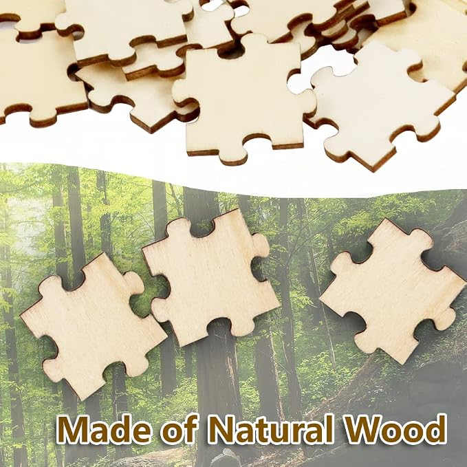 300PCS Blank Puzzles, Freeform Blank Puzzle Pieces Blank Wooden Puzzles DIY - Image 6