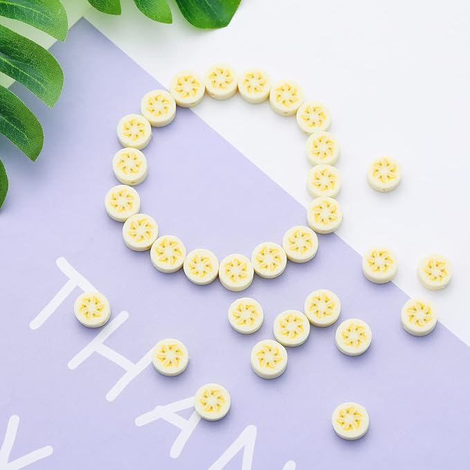100pcs Banana Polymer Clay Spacer Beads - Image 3