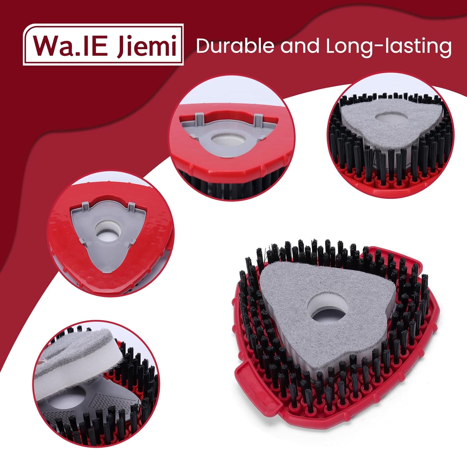 2 Pcs Spin Mop Replacements Scrub Brush and 1 Mop Base with 6 Pcs Scouring Pad Compatible with Cedar EasyWring 1 Tank System，Including 6Pcs Scouring Pad + 12Pcs Heavy Duty Scrub Sponge