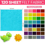 Reginary 120 Pcs 12 x 12 Inch Felt Sheets Bulk - Image 2