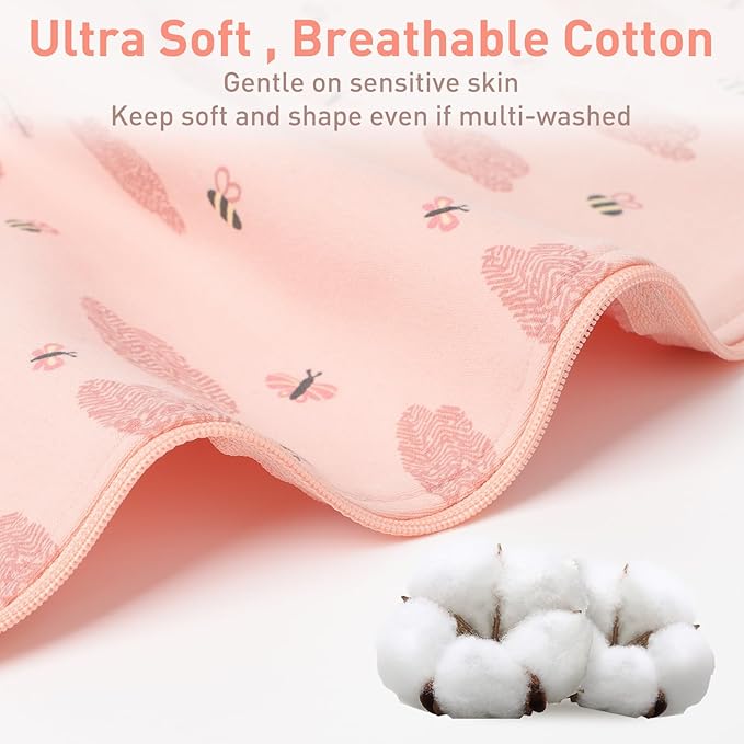 Premium Soft Cotton Swaddle Blanket Sleep Sack Arms Up 2 Packs 6-12 Months, Hands Up 3-Way Transitions to Arms-Free Wearable Sleeping Sack Bag for Babies Boys Girls Snug Fit Calms Startle Reflex