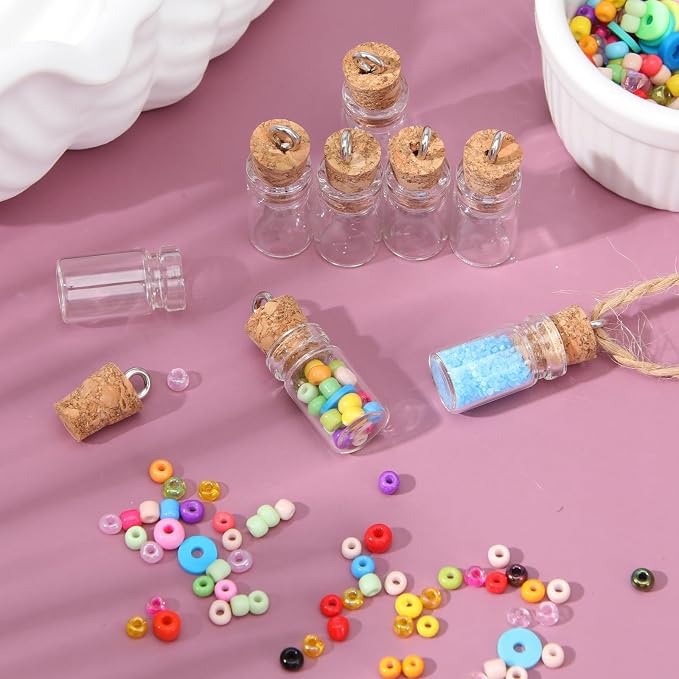 20 Pcs Mini Glass Bottles with Cork 1ml Capacity Clear Tiny Glass Bottles - Image 5
