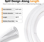 50 FT Wire Loom 1/2 Inch, Split Wire Loom Tubing Wire Conduit - Image 3