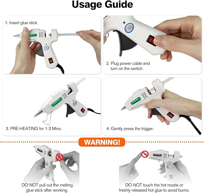 SHJADE Hot Glue Gun with 30 Glue Sticks, 20W Mini Hot Melt Gun Kit | Fast - Image 2