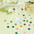 SUPERFINDINGS 40pcs 10mm Half Round Natural Cabochon 20 Color Flat Back - Image 4