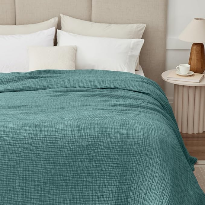 100% Cotton Muslin Blanket California King 120" x 90", 6 Layers Breathable and - Image 7