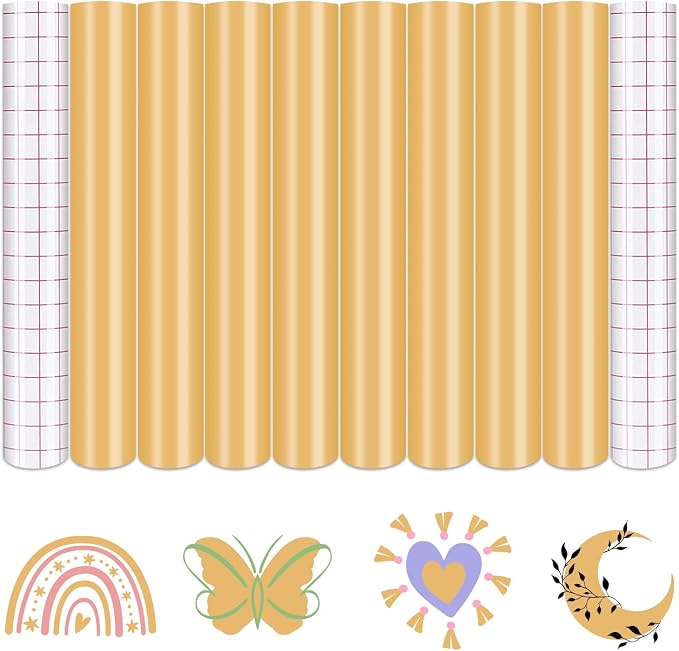 Tintnut Boho Permanent Vinyl 8 Sheets 12''x10'' Champagne Adhesive Vinyl | by Tintnut