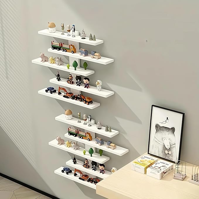 5-Tier Floating Wall Mounted Shelves, Wall Display Storage Shelf - Image 7