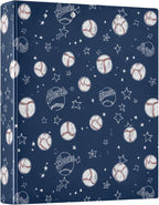 Baseballs and Stars Round Ring Binders 1.5 Inch Softball White Blue Purple 3 by Wamika