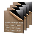 KINLINK 12x12 Plexiglass Sheets 1/8 inch Thick - 3mm Black Cast Acrylic Sheet by KINLINK