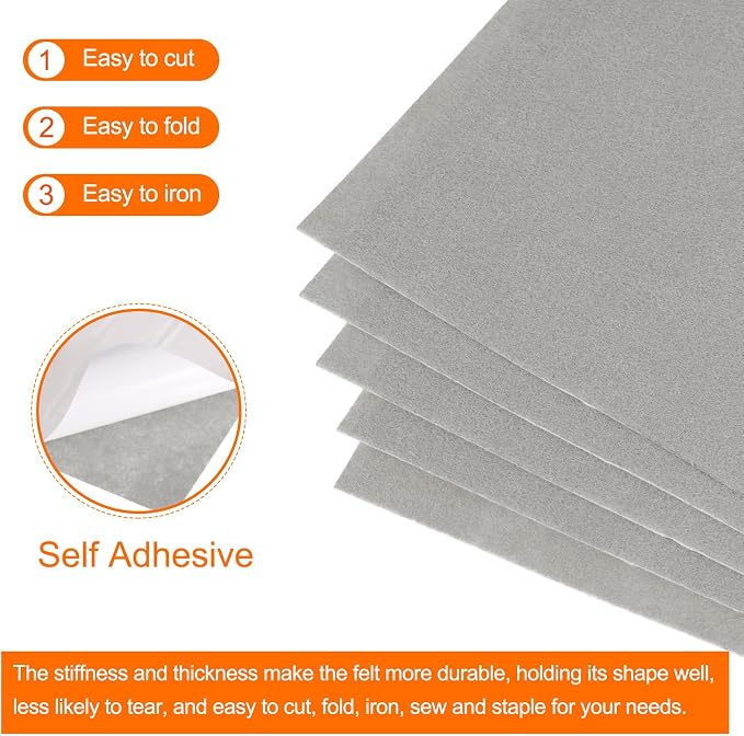 MECCANIXITY Adhesive Felt Sheets, Felt Fabric Crafts Back Adhesive Felt Sheets - Image 4