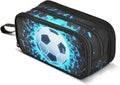 3D Soccer Football Blue Pencil Case Box Boys Girls Large Pencil Pouch Zipper by BOENLE-WELCOMEYOURCOMING