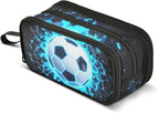 3D Soccer Football Blue Pencil Case Box Boys Girls Large Pencil Pouch Zipper by BOENLE-WELCOMEYOURCOMING