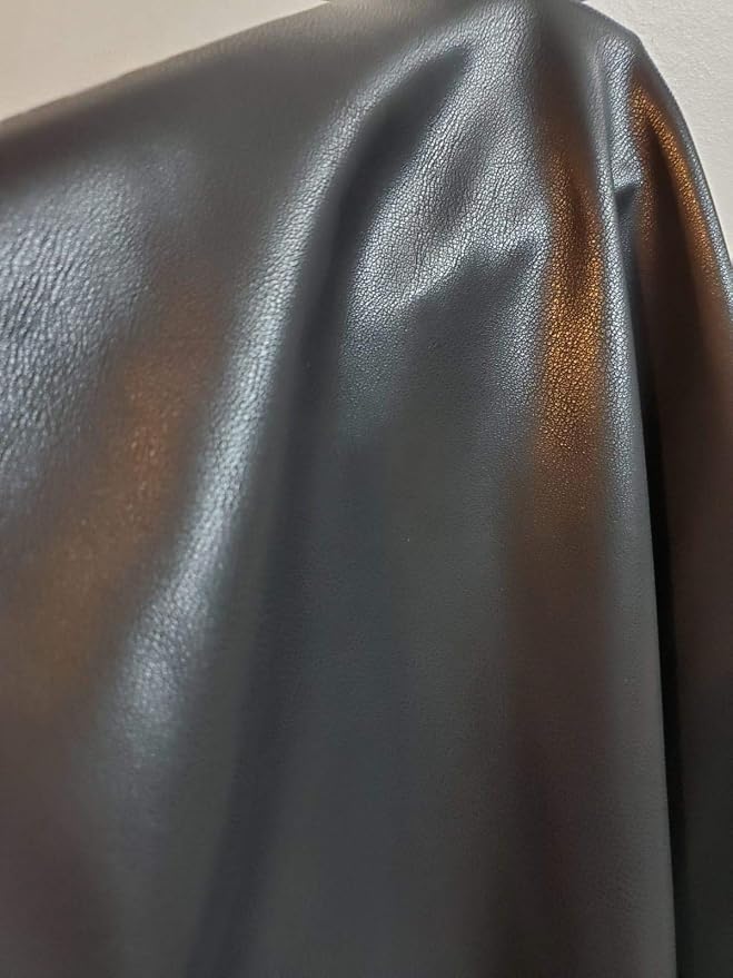 NAT Leathers™ | Black Garment Weight Thin Faux Leather Synthetic Pleather 0.7 by NATLeathers