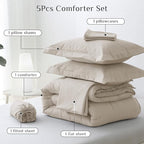 JOLLYVOGUE Twin Comforter Set, Ultra-Soft Bed in a Bag Twin Size 5 Pieces - Image 5