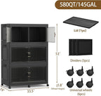 SAILUN 145Gal/579Qt Stackable Storage Bins Folding Collapsible Storage Bins - Image 4