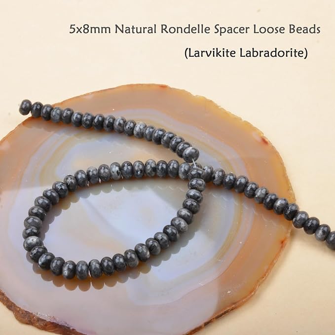 ICAI Beads 5x8mm Natural Rondelle Spacer Loose Beads - Image 3