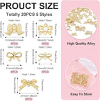 FASHEWELRY Alloy Bowknot Charms Links Golden Bow Tie Connector Charms Metal Bow - Image 4
