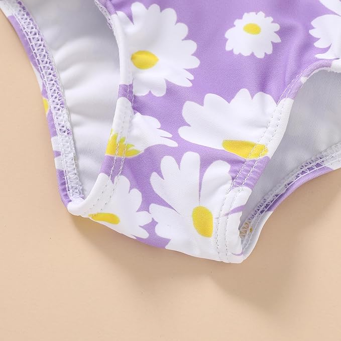 Newborn Baby Girl Ruffle Swimsuit Infant Toddler One Piece Floral Bikini Beach Bathing Swimwear Set