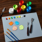 Nuanchu 1 Pcs 12 x 16 Inches Neutral Grey Tempered Glass Palette - Image 2