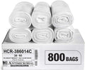 Aluf Plastics High Density Trash Bags, 60 Gallon, 800 Count, 14 Micron (eq), 38" x 60", Clear, for Bathroom, Office, Industrial, Commercial, Janitorial, Municipal, Recycling