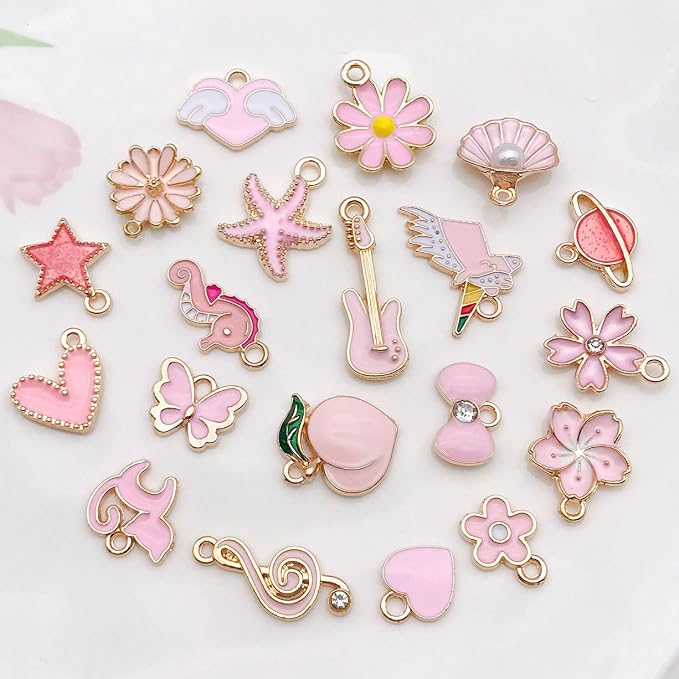 WOCRAFT 40pcs 20 pairs Assorted Enamel Bracelet Charms - Image 2