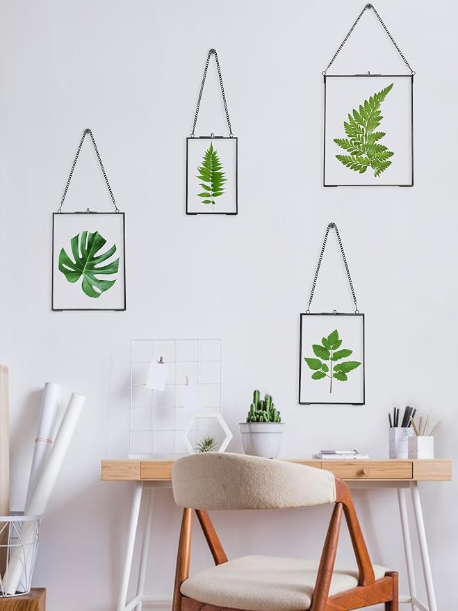 REDHUGO Hanging Pressed Flower Frames, Double Glass Floating Picture Frame - Image 2