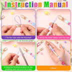 Landical 564 Pcs DIY Bead Keychain Kit Heart Shaped Key Chain Making Craft - Image 2