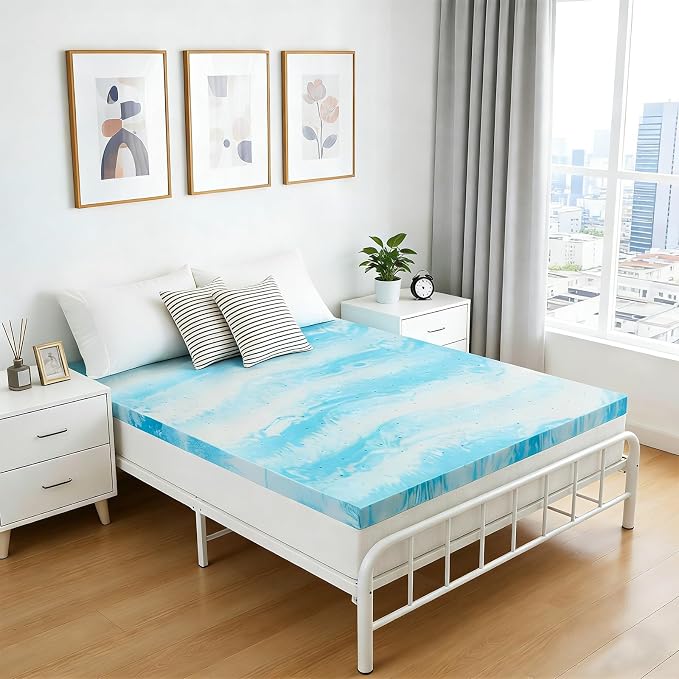 IULULU Queen Size Mattress Topper, 4 Inch Gel Memory Foam Topper, Plush Comfort - Image 8