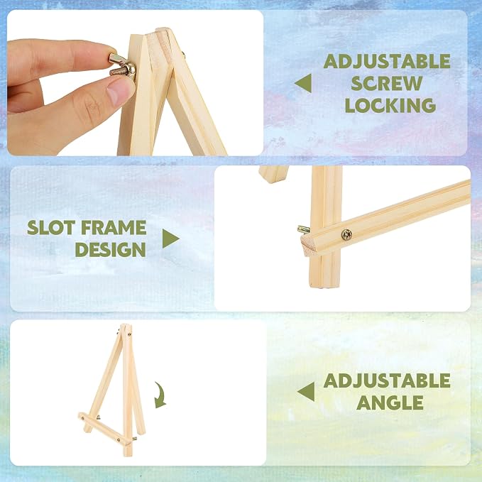 16 Pack 9 Inch Easel for Painting, Wooden Easel Stand Canvas Stand | Smooth Wood - Image 4